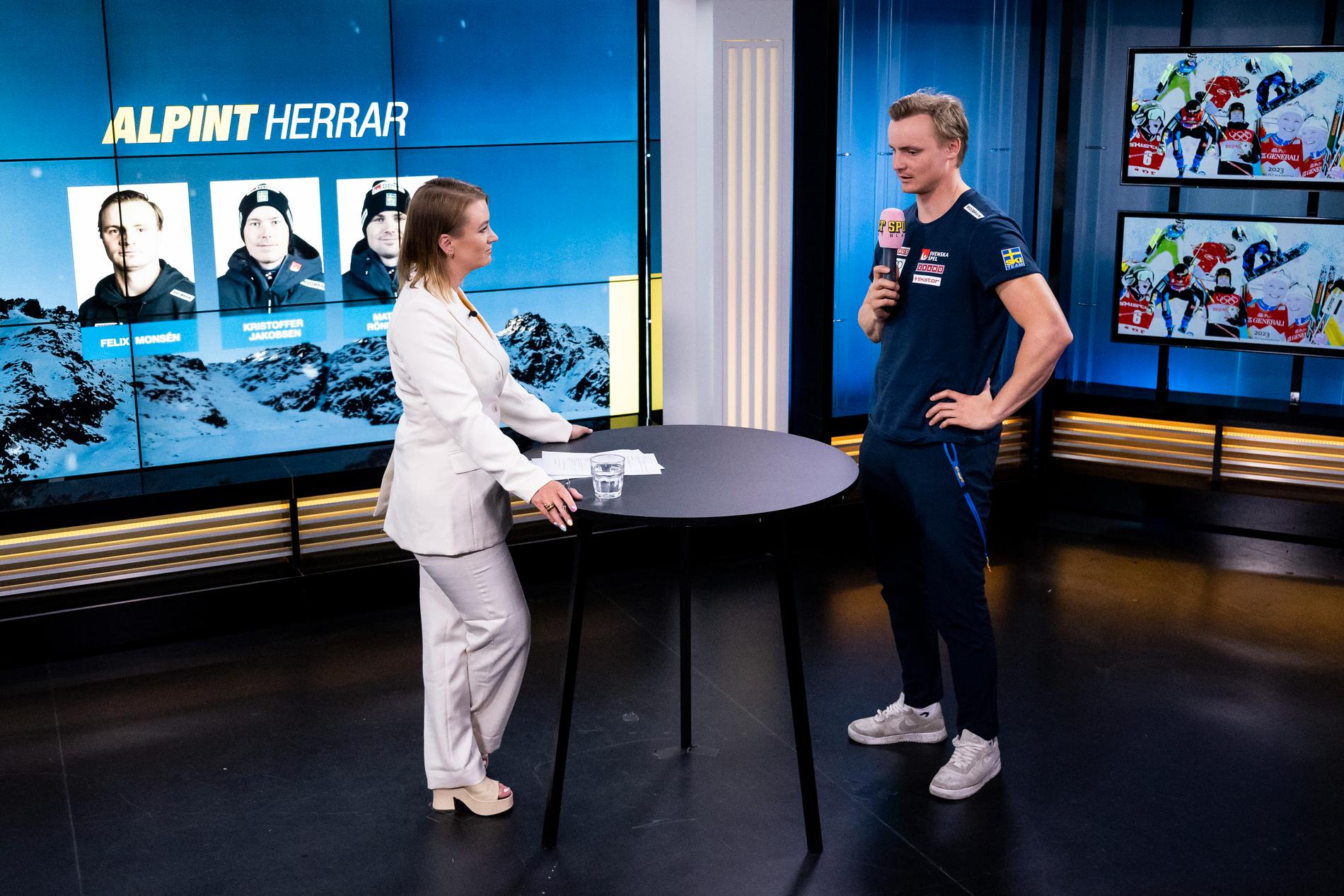 Felix Monsén tillsammans med Sportbladets Anna Rydén.