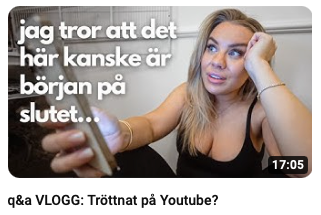 Therese Lindgren har lagt upp en video på sin kanal där hon pratar om sin framtid på Youtube.