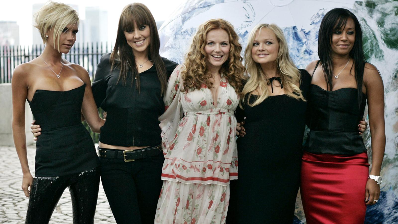 Spice Girls 2007, från vänster Victoria Beckham, Melanie Chisholm, Geri Halliwell, Emma Bunton och Melanie Brown.