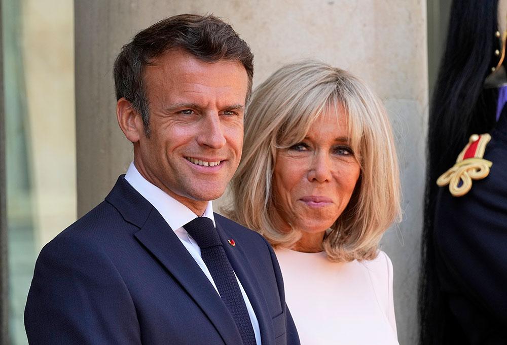 Frankrikes president Emmanuel Macron och hans fru Brigitte Macron. 