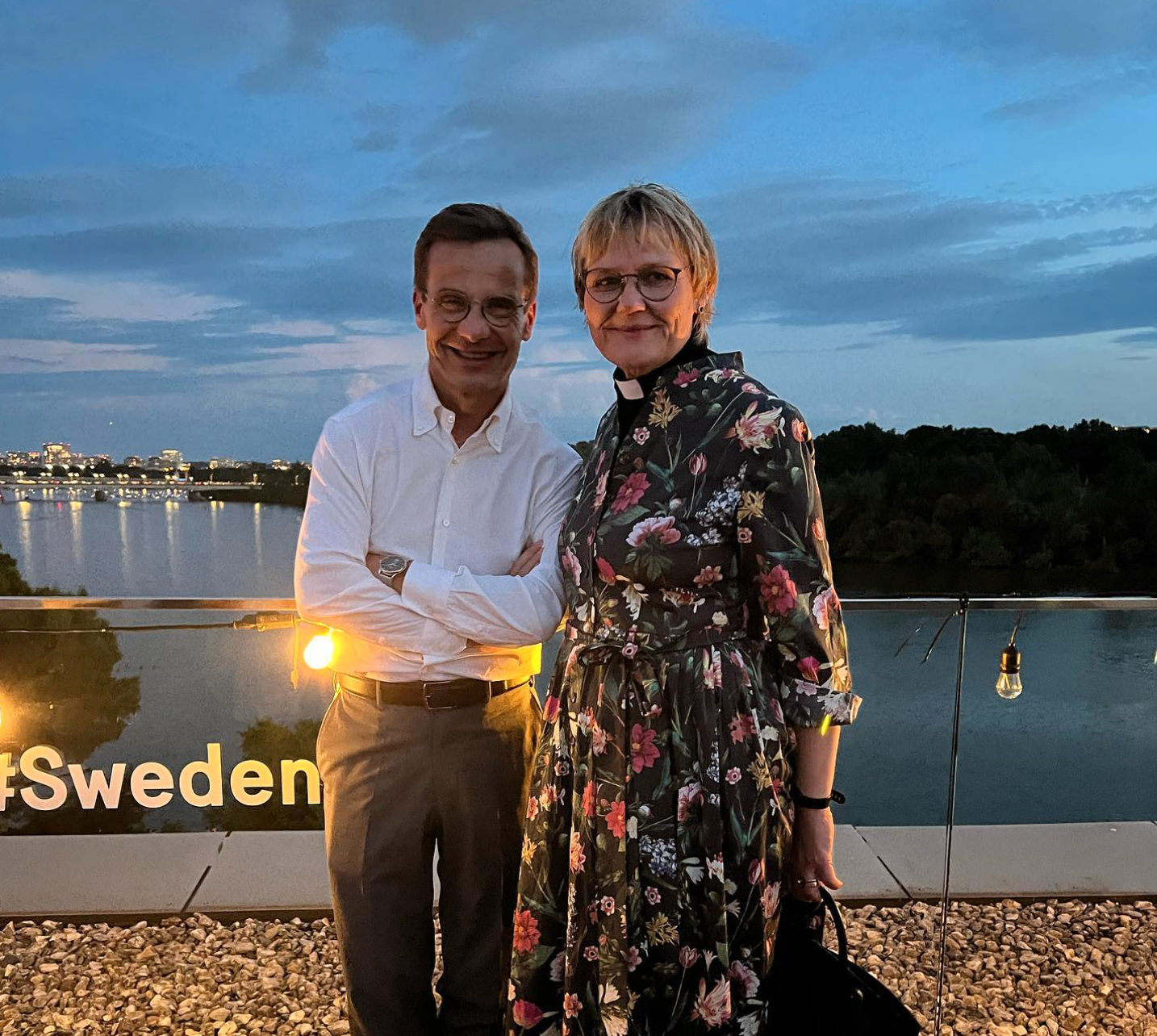 Ulf Kristersson och Birgitta Ed under resan. 