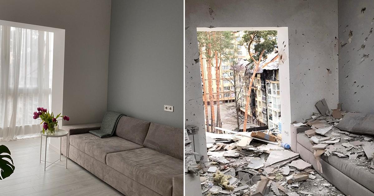 Stora delar av hennes hem har förstörts efter ryska attacker.