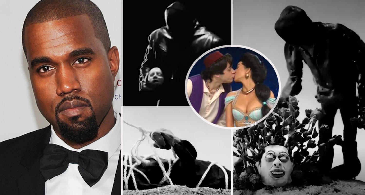 Kanye West ser ut att begrava Pete Davidson i sin nya video ”Eazy”.