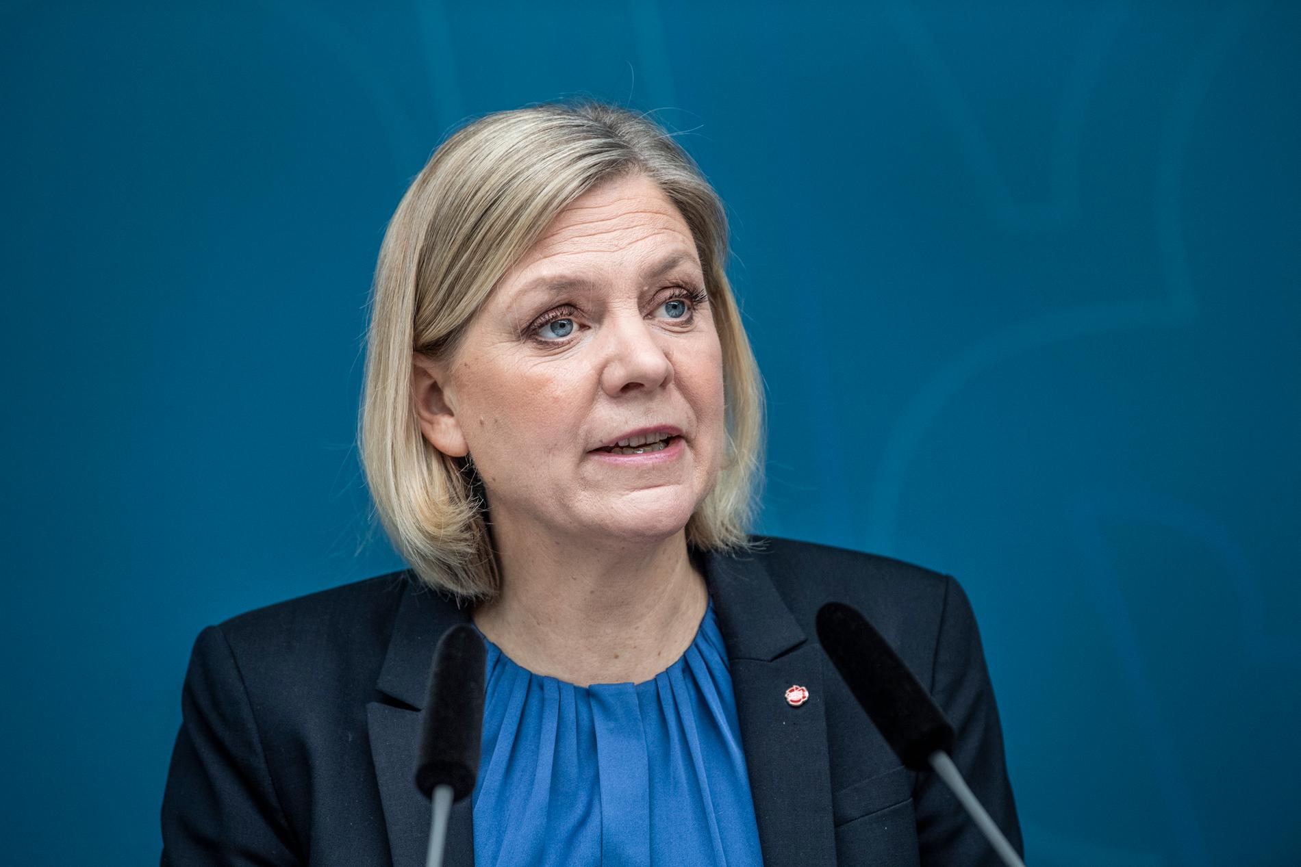 Finansminister Magdalena Andersson (S) vill inte lova något om Sveriges EU-avgift. Arkivbild.