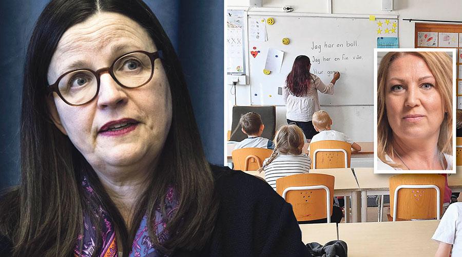 Utbildningsminister Anna Ekström och regeringen tänjer till det yttersta för att få skolpaketet att framstå som betydande resursmässiga förstärkningar i skolan – det är det inte, skriver Johanna Jaara Åstrand.