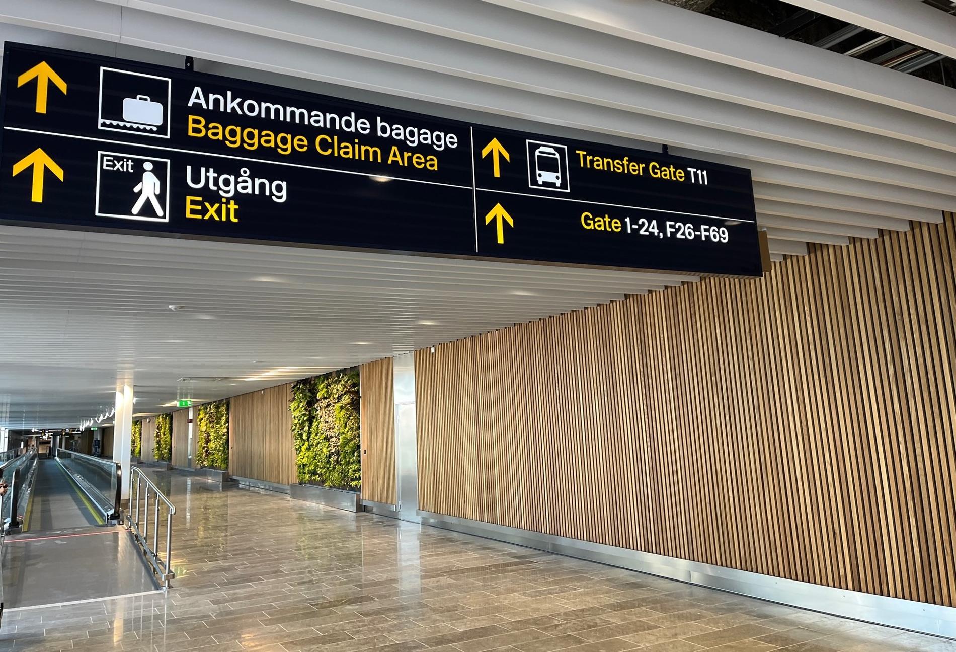 Den nya förbindelsegången mellan terminal 4 och 5 på Arlanda. 