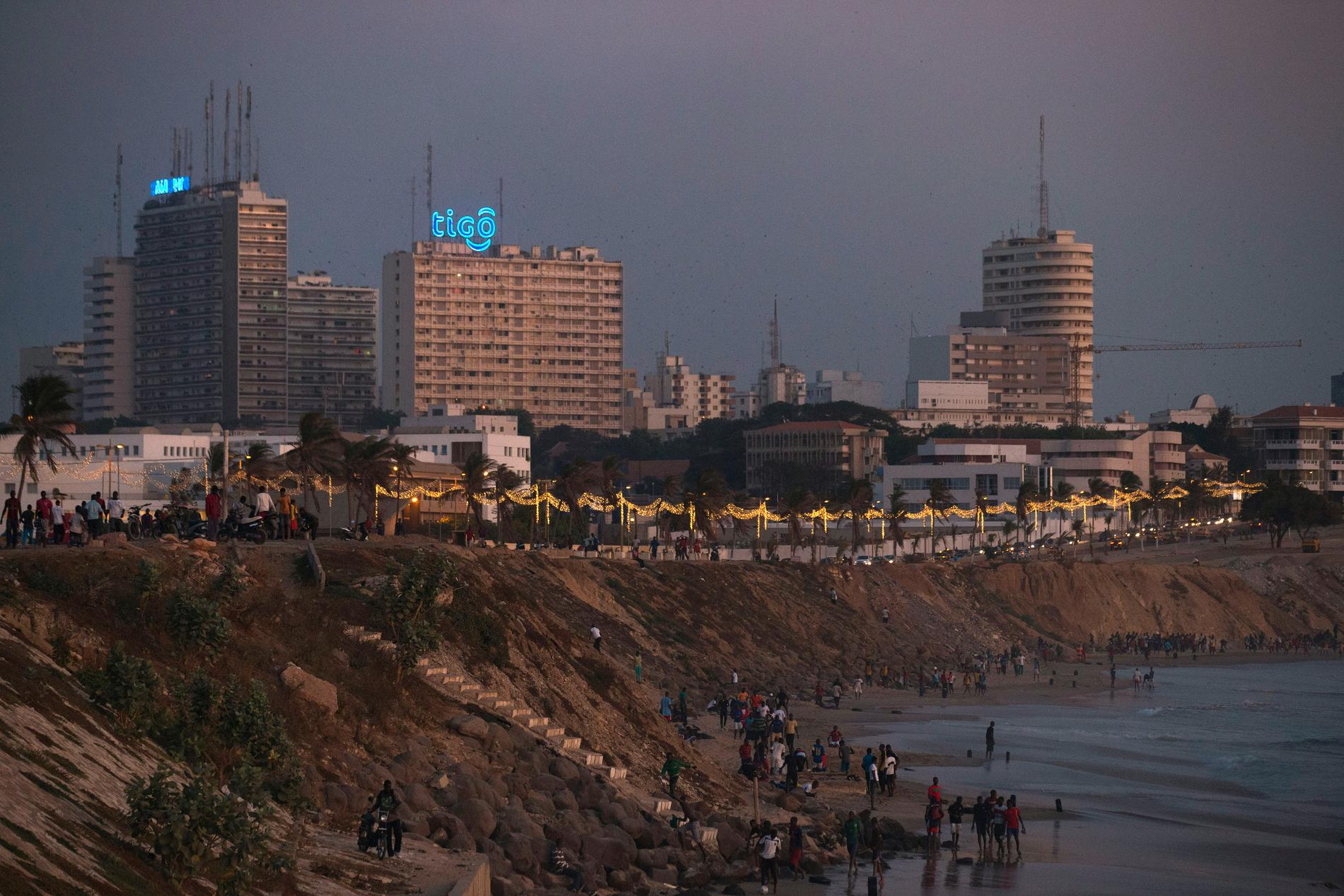 Senegal inför utegångsförbud nattetid. På bilden huvudstaden Dakar. Arkivbild.