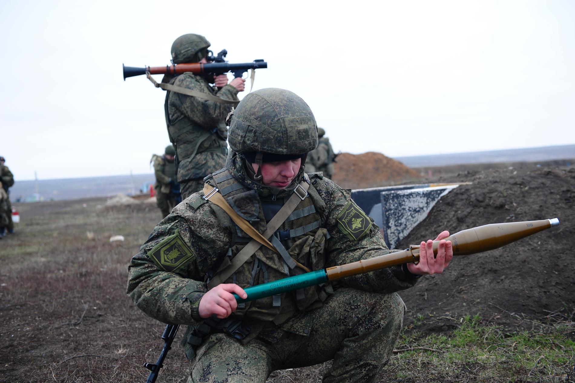 Ryska trupper i militärövning.