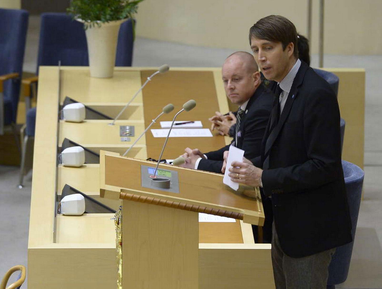 Richard Jomshof från Sverigedemokraterna som i dag inte lyckades fälla regeringen