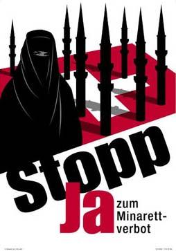 Schweiziska valaffischer för ett förbud mot minareter i folkomröstningen.