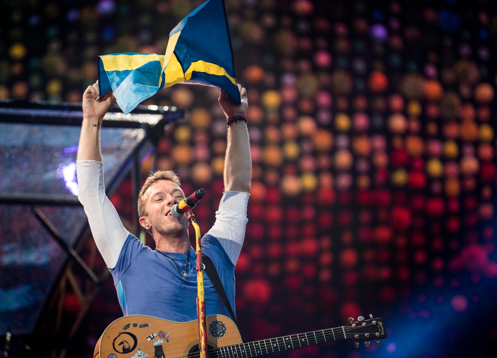 Chris Martins Coldplay gör fyra spelningar på Ullevi i sommar. Arkivbild