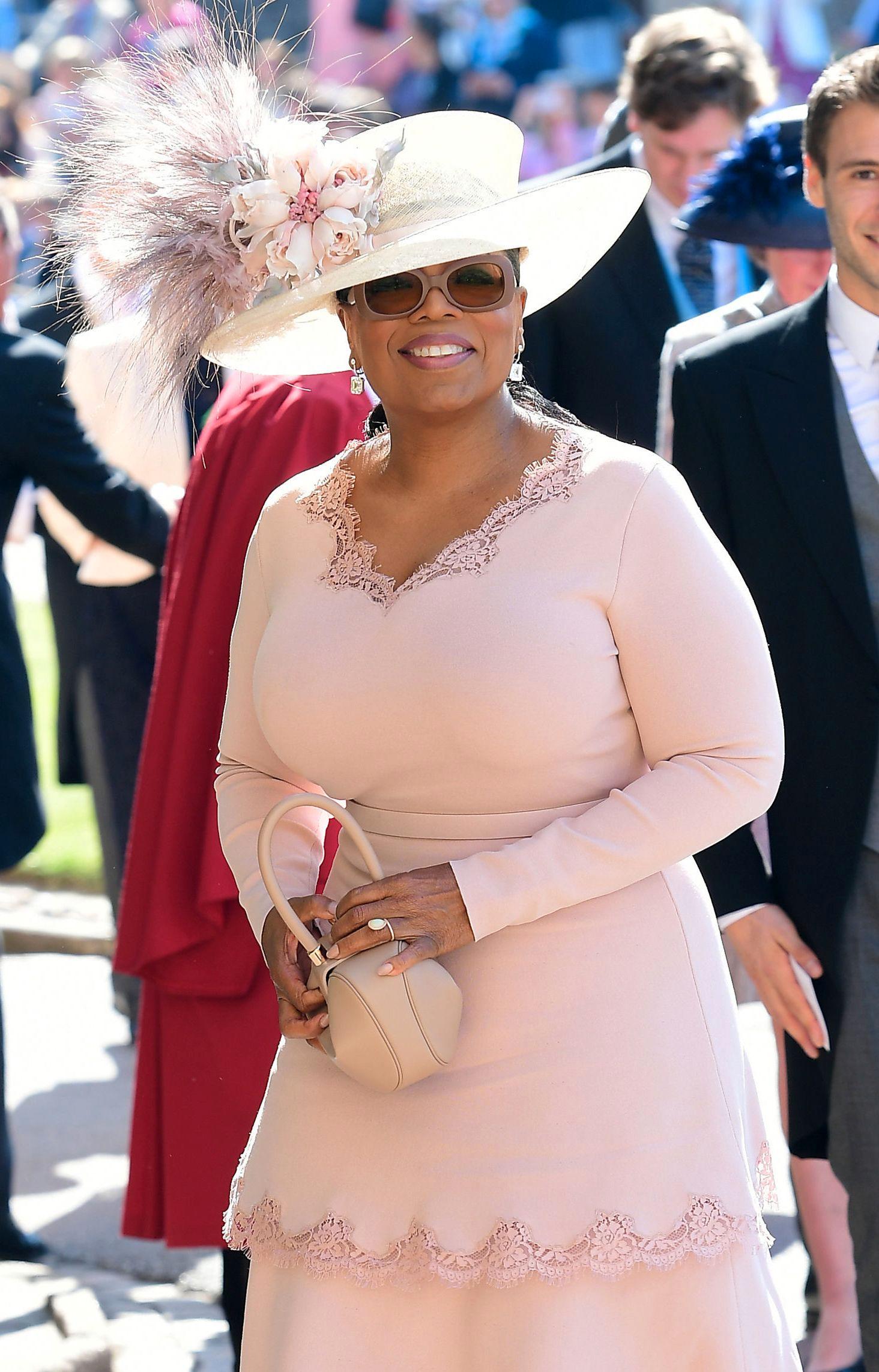 Oprah Winfrey anländer till St George's Chapel 