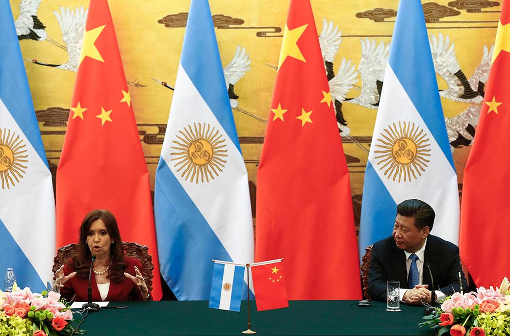 Argentinas president Cristina Fernandez de Kirchner tillsammans med president Xi Jinping.