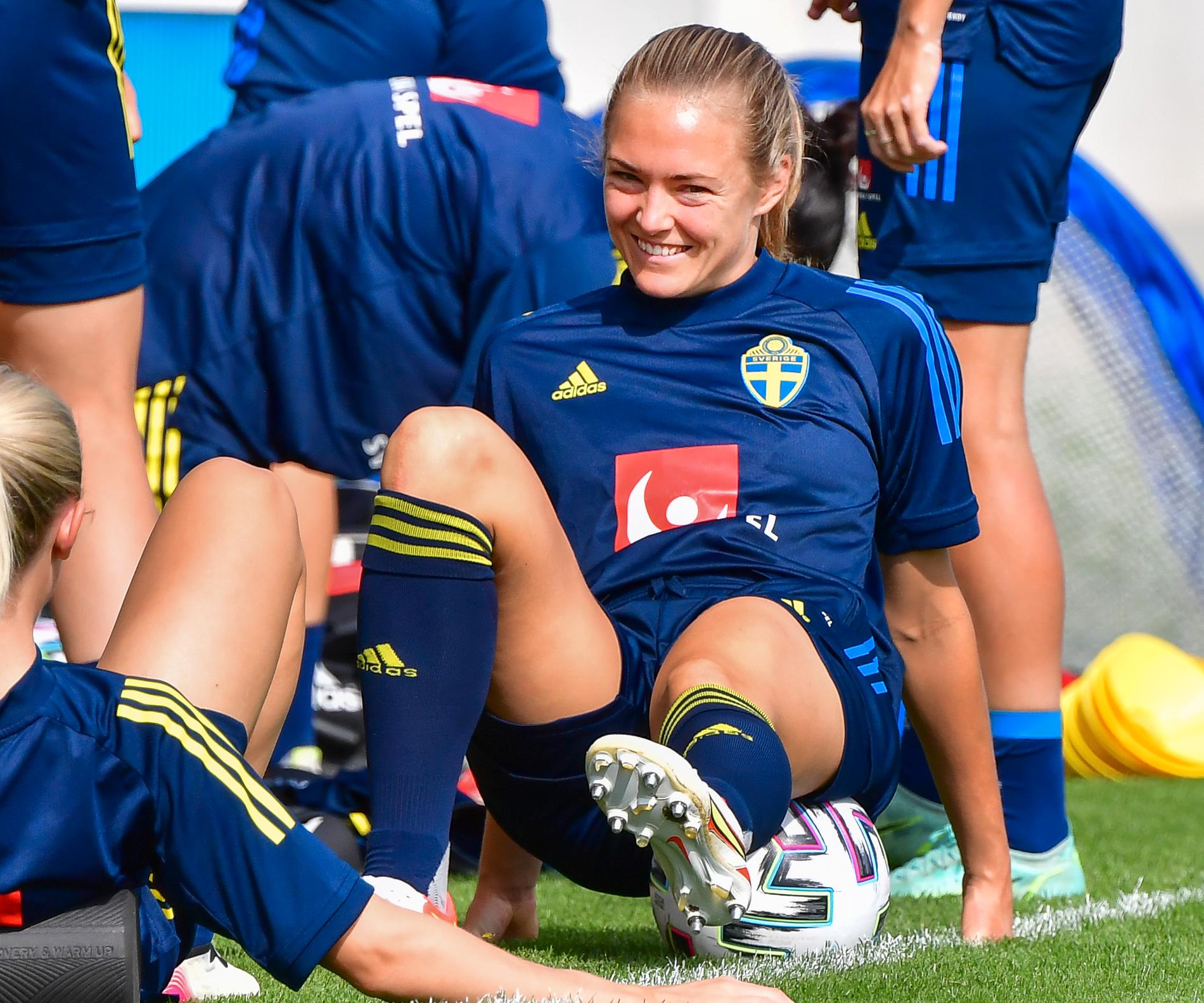 Magdalena Eriksson under den senaste VM-kvalsamlingen. Arkivbild.