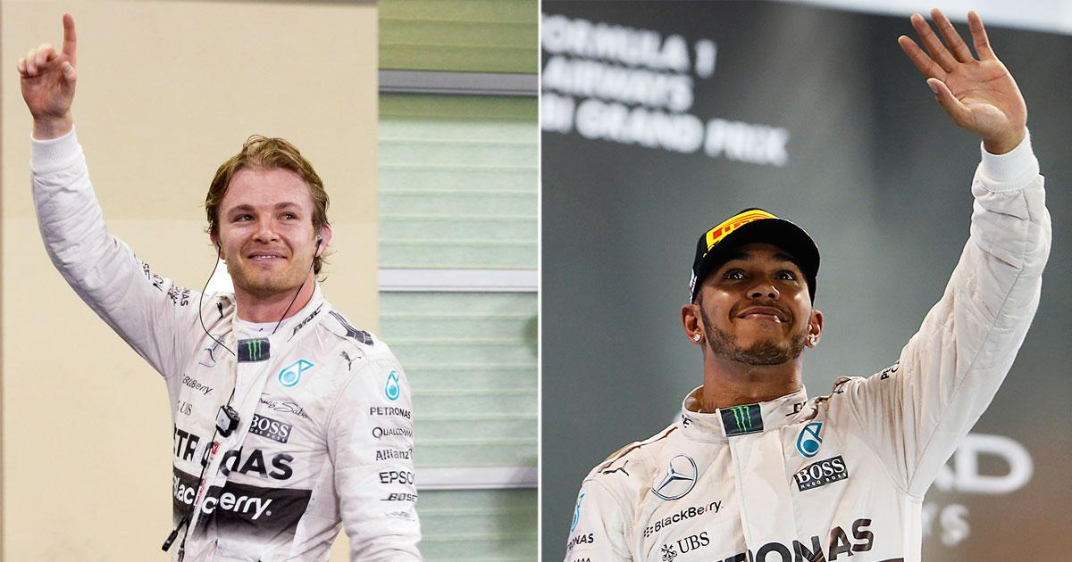 Nico Rosberg och Lewis Hamilton.