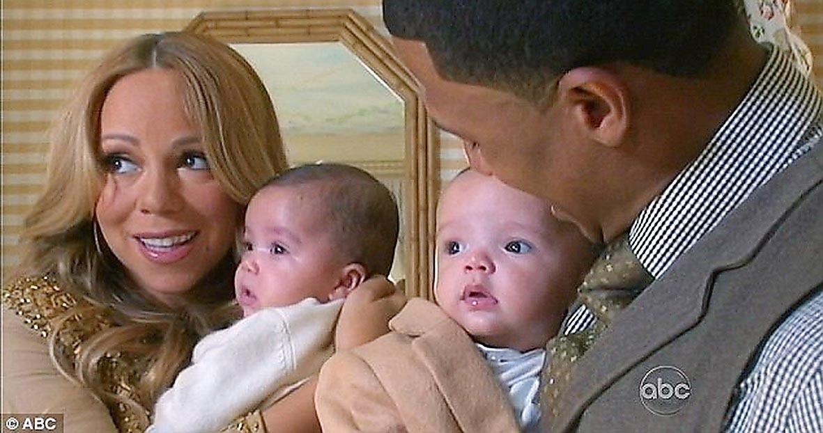 Mariah Carey och Nick Cannon med sina tvillingar.