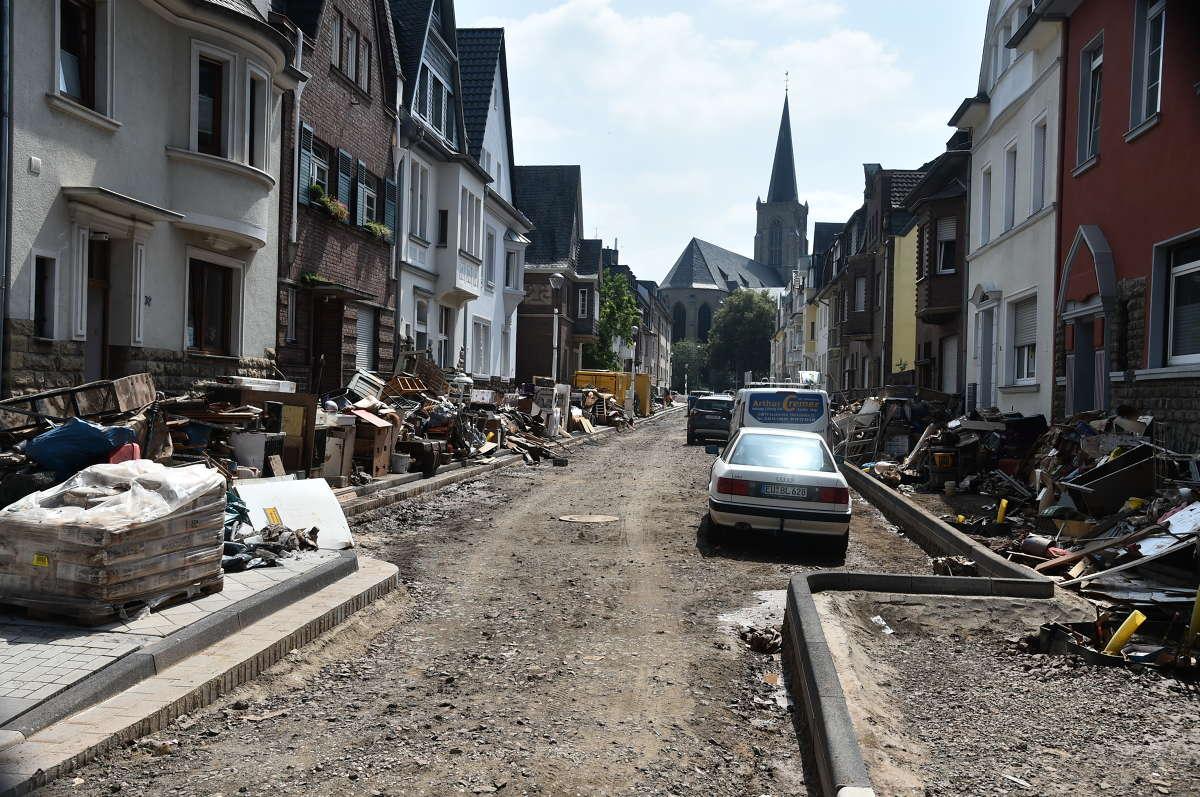 Många städer i Tyskland tog stor skada av översvämningarna.
