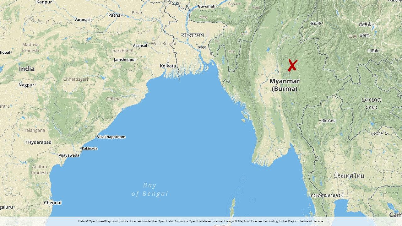 En tysk turist har dödats av en landmina i Myanmar.