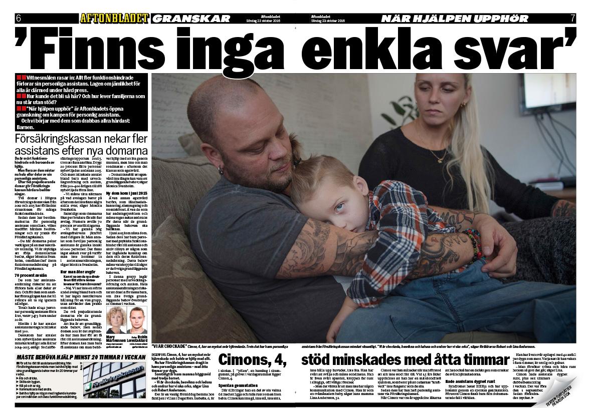 2016 skrev Aftonbladet om Cimon första gången. 
