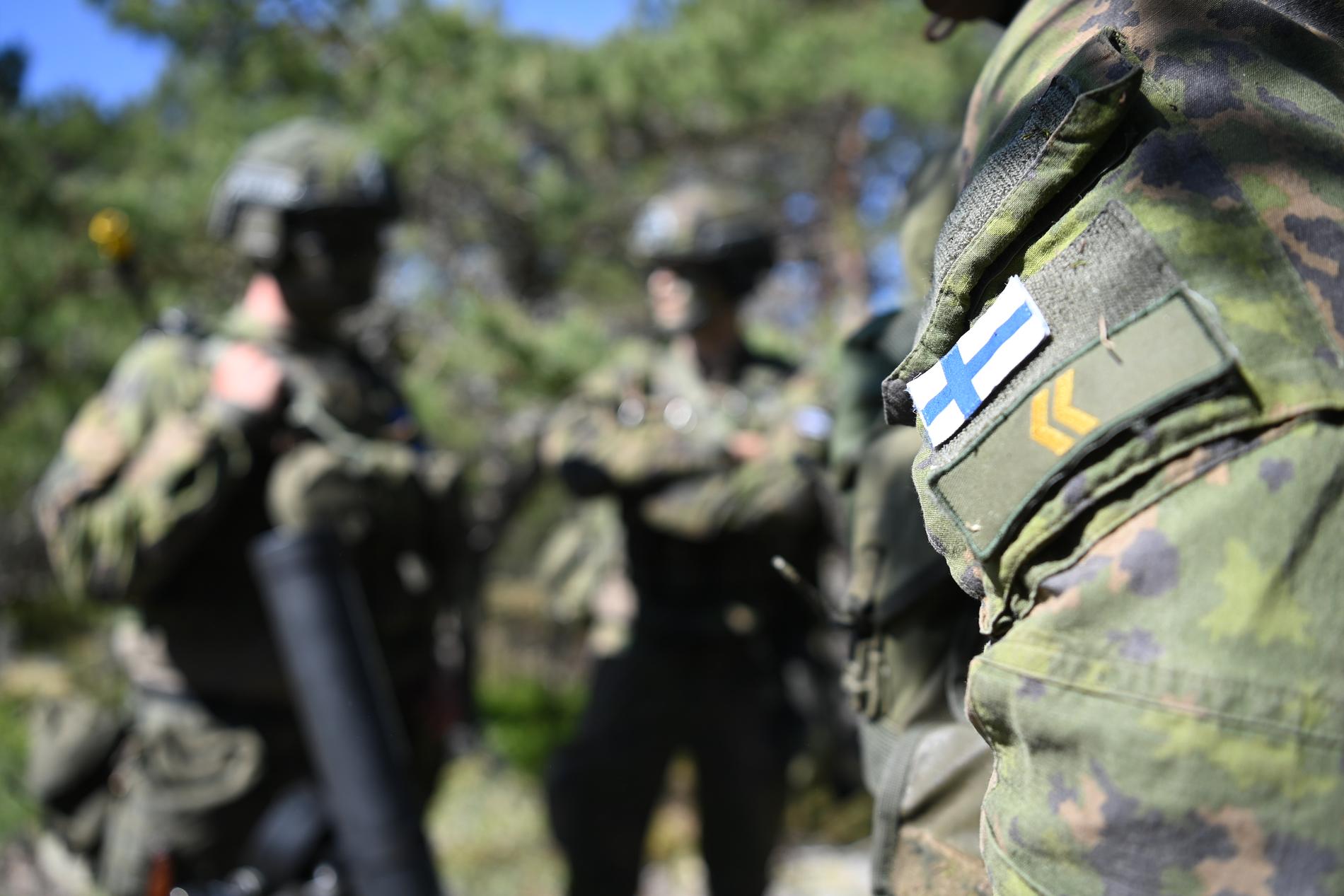 Finsk militär på plats i Stockholms skärgård.