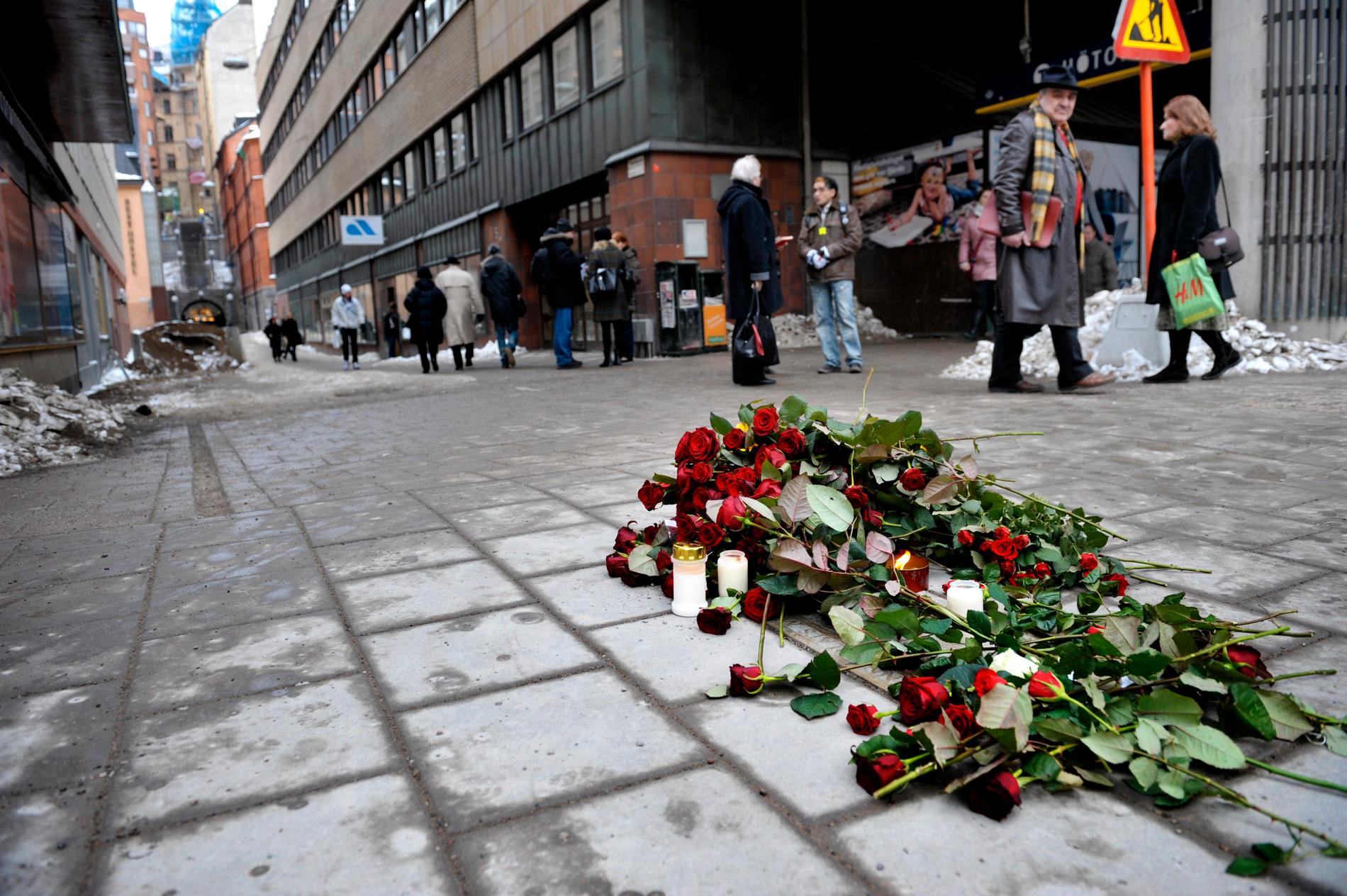 Olof Palmes mordplats på Sveavägen.