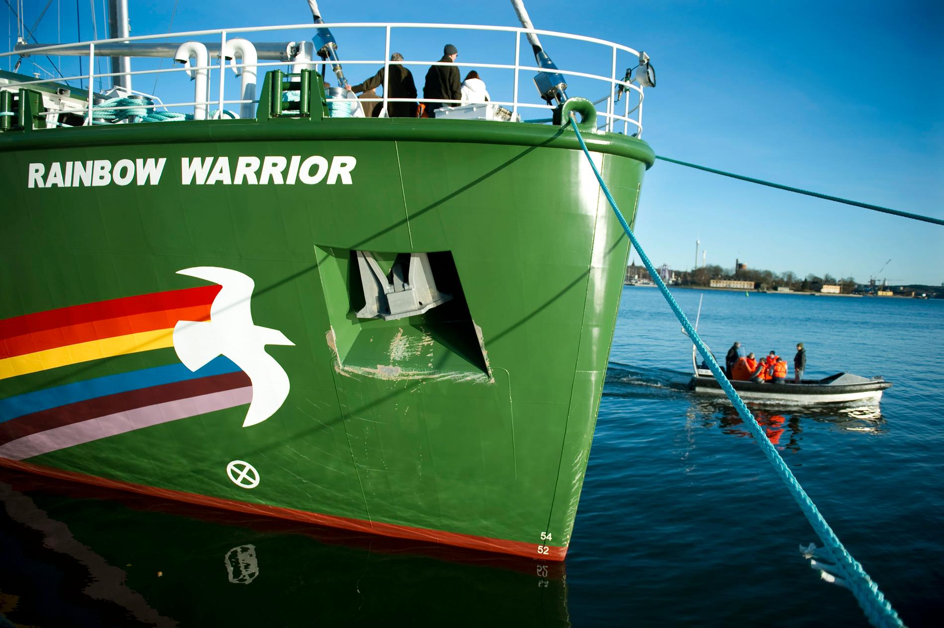 Greenpeace Rainbow Warrior III, här vid Skeppsbron i Stockholm. Arkivbild.