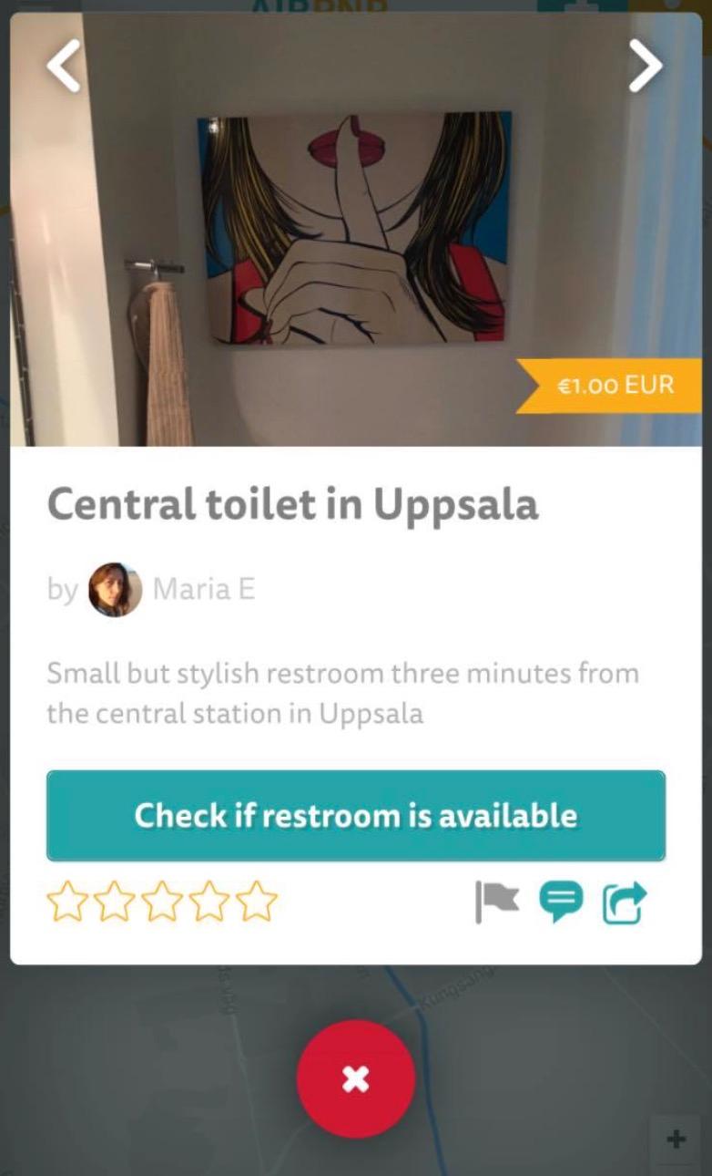 Så här ser toaletten ut när man hittar den i appen.