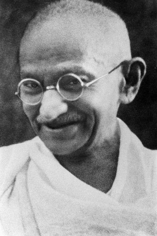 Mahatma Gandhi, indisk frihetskämpe.