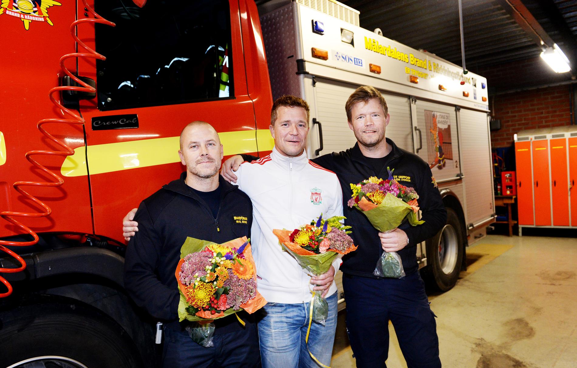 Mikael Bergner, Tommy Tuike och Björn Svensson är brandtrion som räddade livet på Reine Ullén under sommarens skogsbrand i Västmanland – nu är de utsedda till Svenska Hjältars Livräddare 2014!