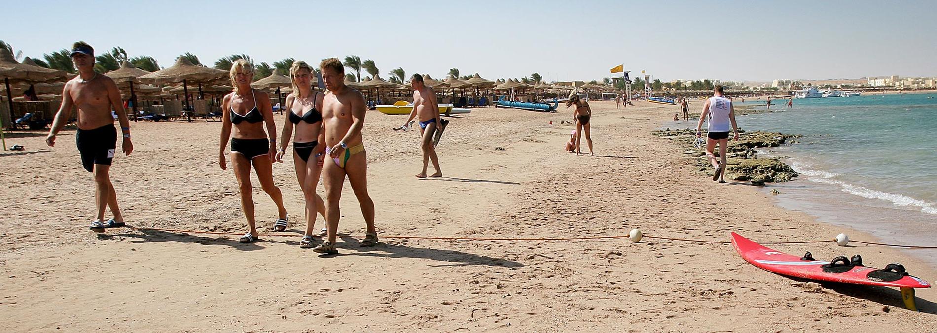 Stranden i Makadi Bay, söder om Hurghada.
