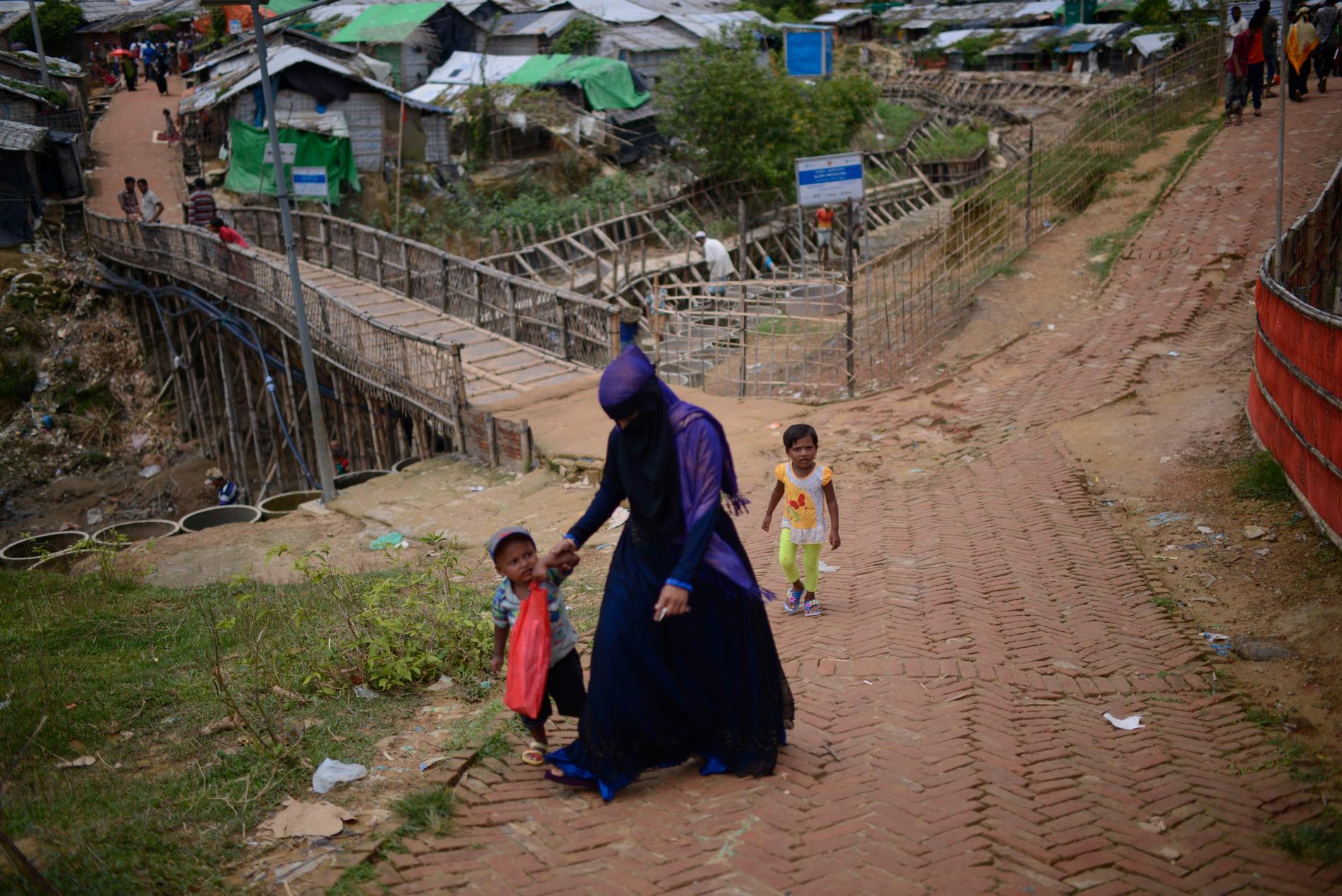 Flyktingläger i Bangladesh för rohingyer som flytt från grannlandet Myanmar (Burma). Arkivbild.