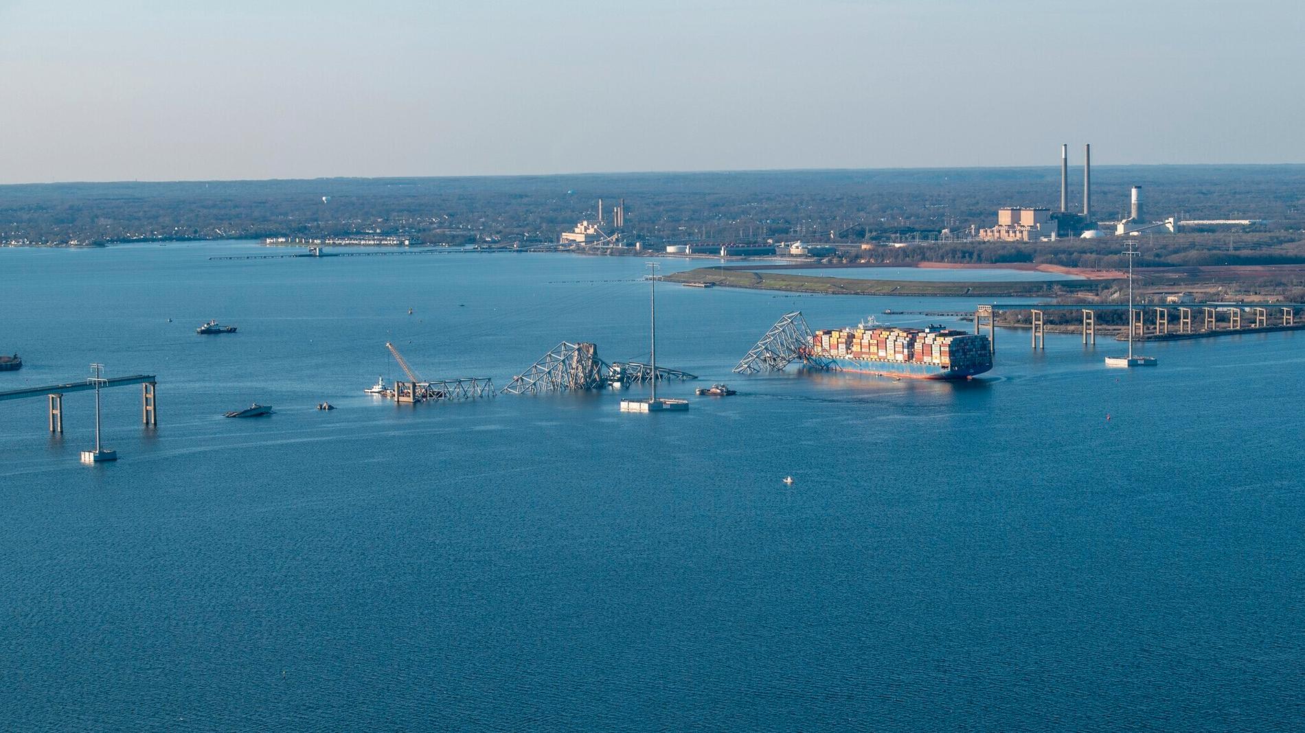 En alternativ kanal förbereds efter kollapsen av Francis Scott Key-bron i Baltimore. Arkivbild.