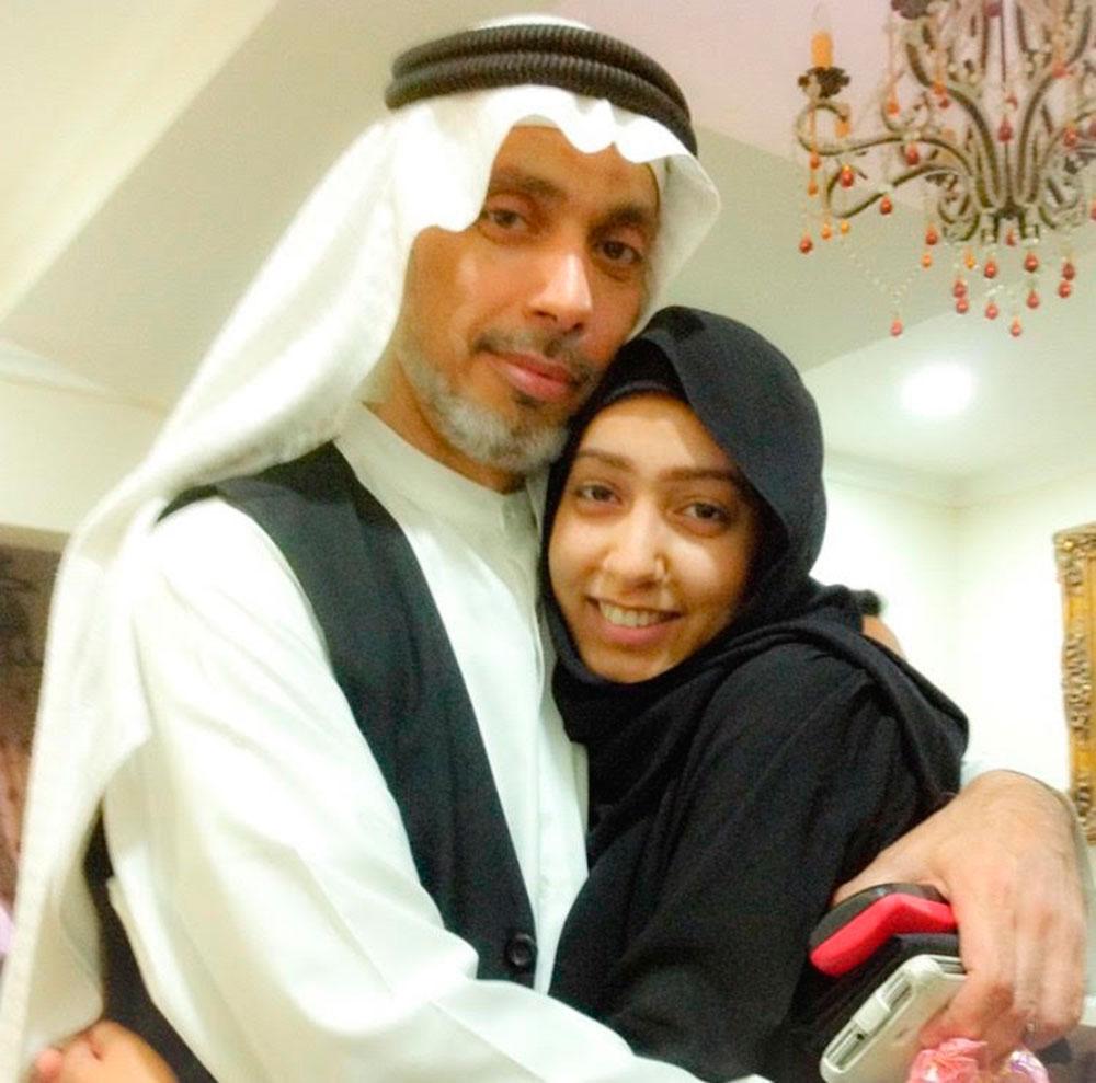 Fatima al-Halwachs med sin pappa Khalil al-Halwachi.