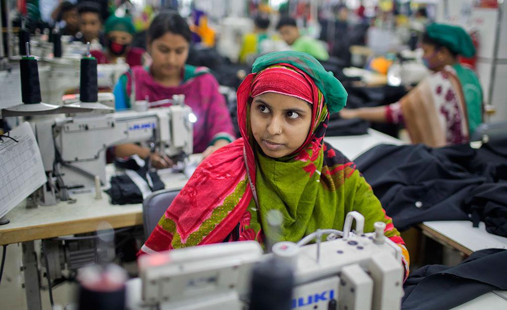 Textilarbetare i Bangladesh.
