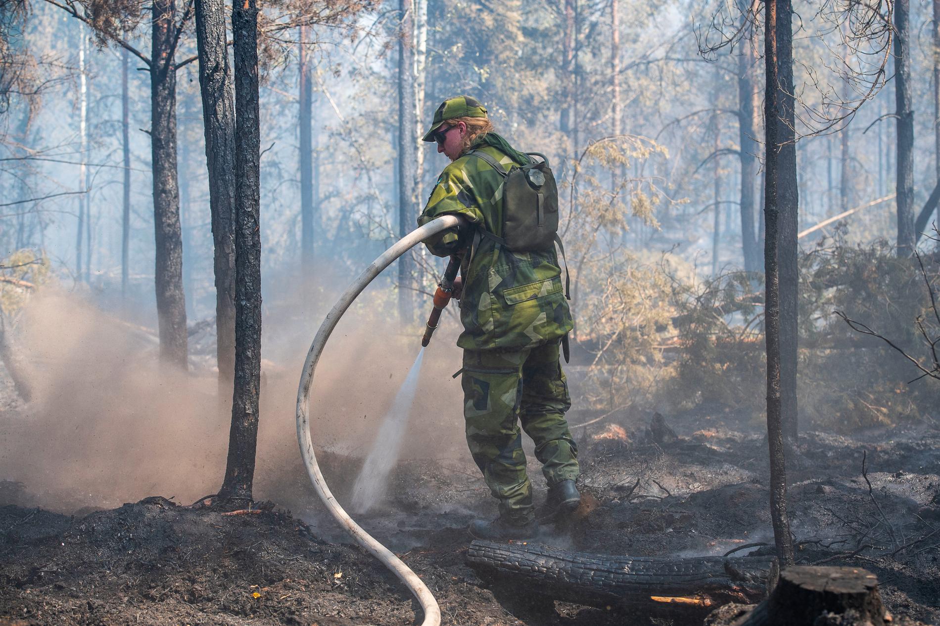 Det brinner på flera håll i skog och mark. Norr om Oskarshamn har räddningstjänsten nu omringat brandområdet.