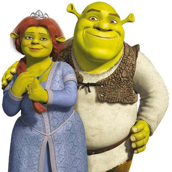 Fiona och Shrek.