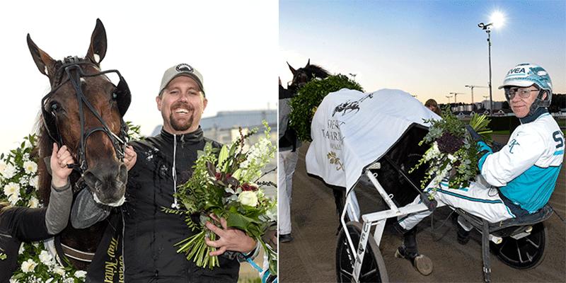 Örjan Kihlström och Daniel Redén efter segern i Kriteriet med superhästen Francesco Zet. Nu hoppas de ta ytterligare en tung titel i Breeders’ Crown. 