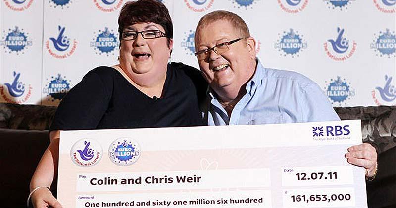 Tvingades fly landet Christine och Colin Weir vann Europas största spelvinst på 1,7 miljarder kronor. Sedan dess har de tvingats fly landet och fått tiggarbrev i massor. Nu försöker även internetbedragare att blåsa människor på pengar, genom att uppge att de är det vinnande paret.