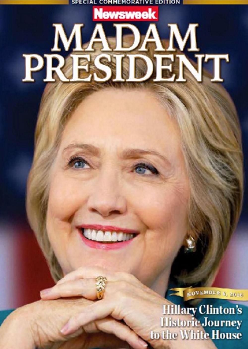 Tidningen som Newsweek skickade ut – med Clinton på omslaget.