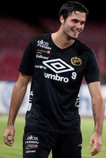 Denny Avdic under Elfsborgs träning i Neapel i går.