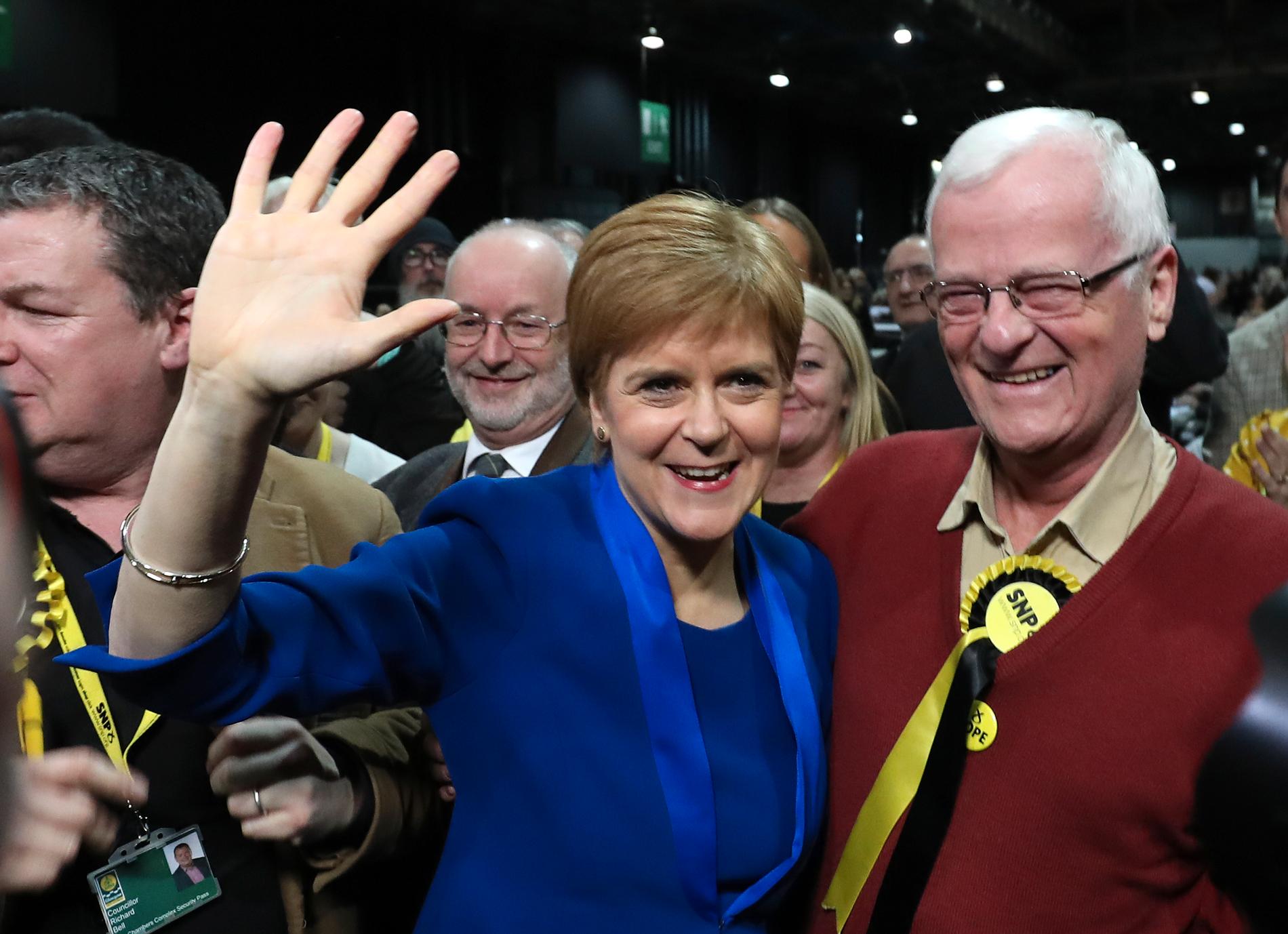 Skottlands försteminister Nicola Sturgeon är nöjd med valresultatet.