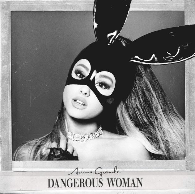 Omslaget till Ariana Grandes skriva ”Dangerous Woman”.