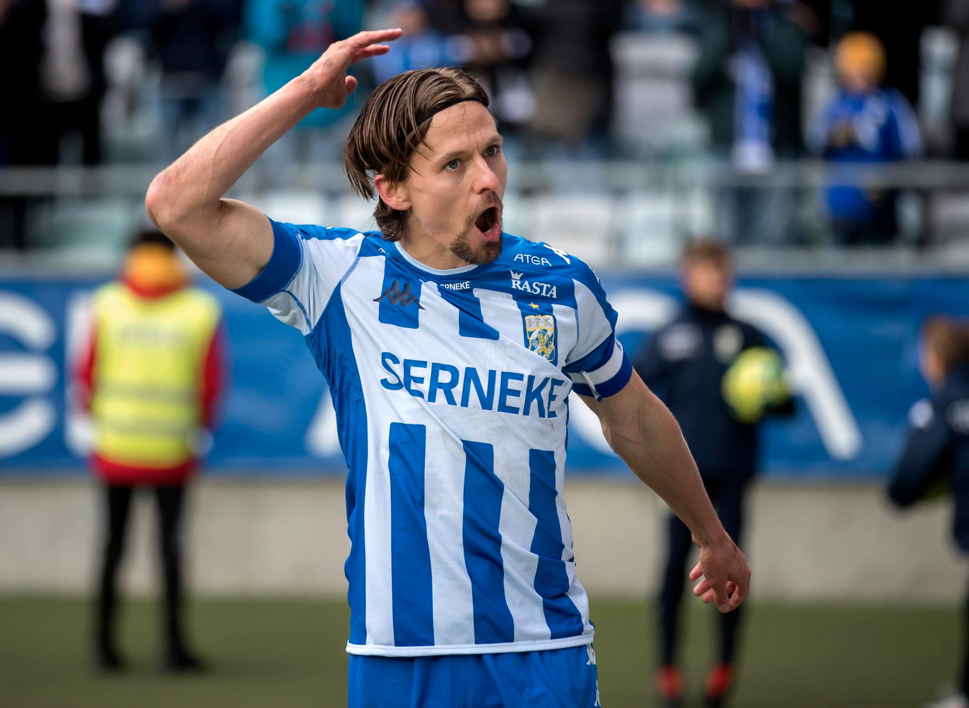 Lasse Vibe gjorde två mål i sista matchen för IFK Göteborg, mot Östersund, i lördags. Nu återvänder han till Danmark.