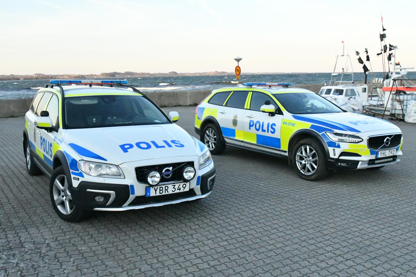 Polisen på plats i Abbekås.