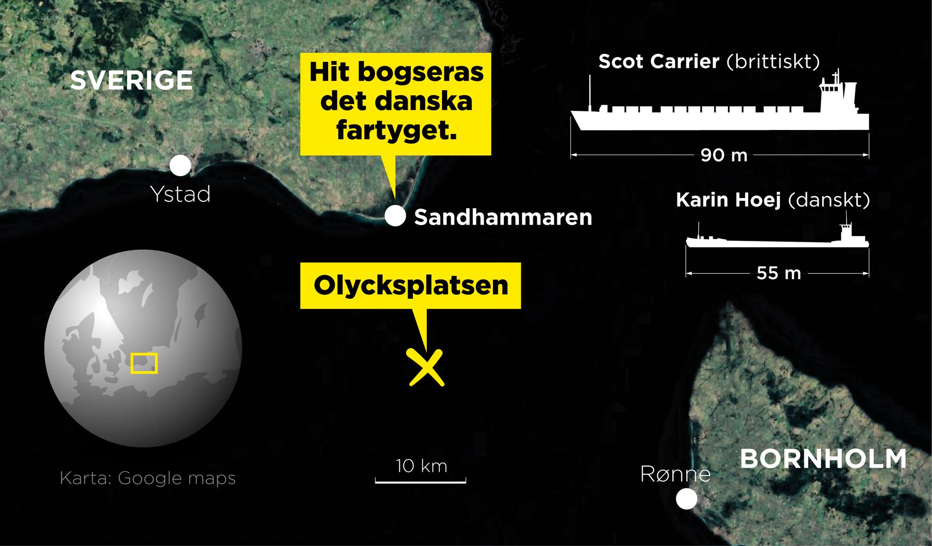 Sammanstötningen ägde rum på svenskt vatten.