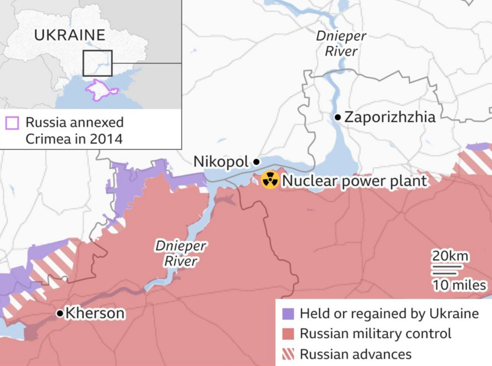 Karta över området runt kärnkraftverket.