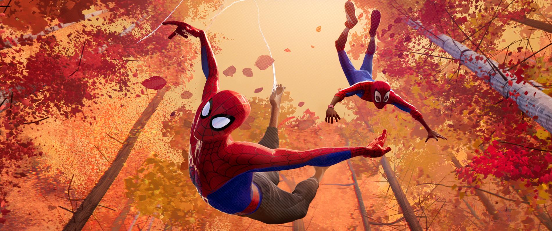 Peter Parker och Miles Morales i "Spider-Man: Across the Spider-Verse" från 2018. Pressbild.