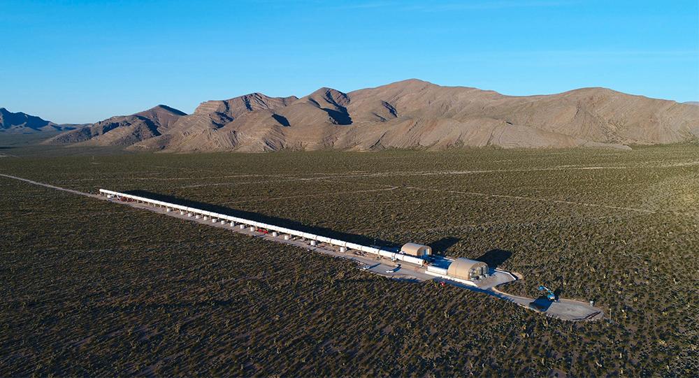 Hyperloop Ones testbana i Nevadaöknen.