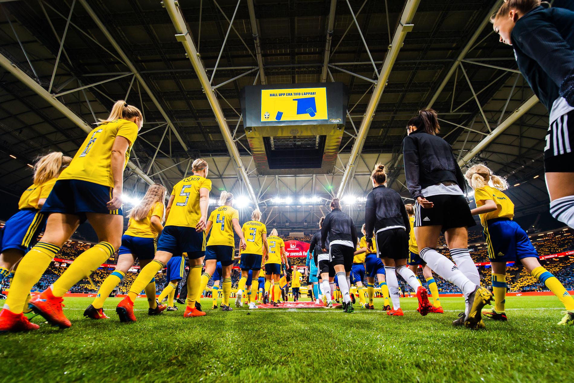 Det nuvarande publikrekordet för damlandslaget slogs i april 2019 när Sverige mötte Tyskland på Friends.