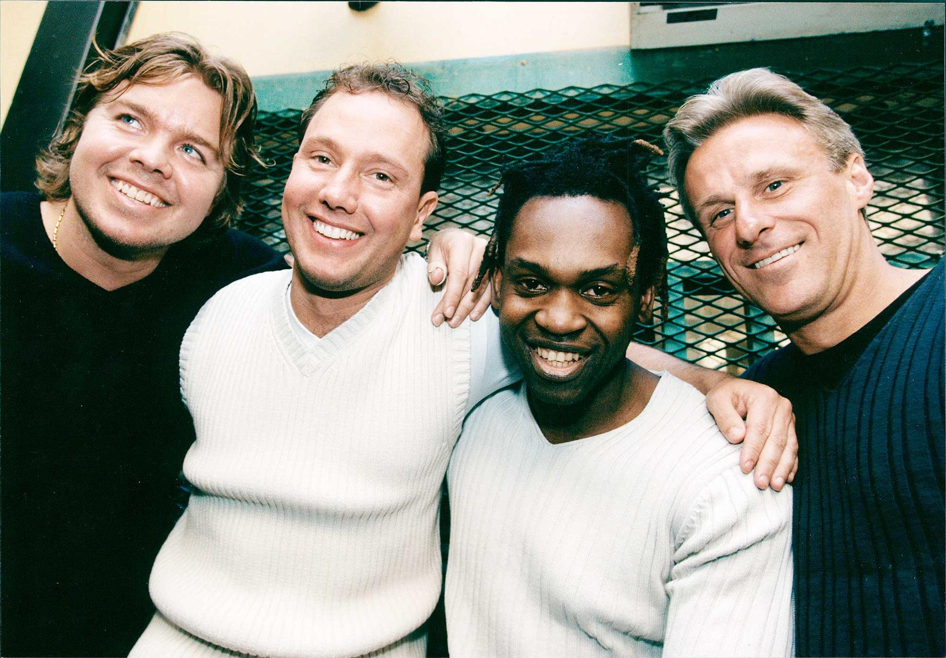 Friends in Need 1999: Tomas Brolin, Mattias Frisk, Dr Alban och Björn Borg.
